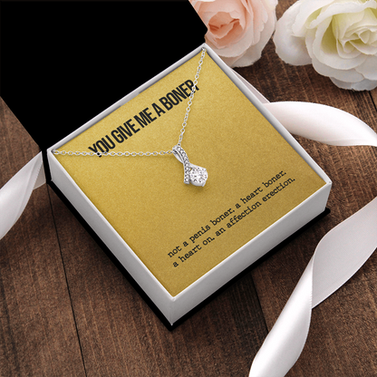 Funny Boner Necklace - You Are Give Me Boner, Gift Idea for Wife, Girlfriend, Necklace for Soulmate, Birthday Gift, Anniversary, Alluring Beauty Necklace