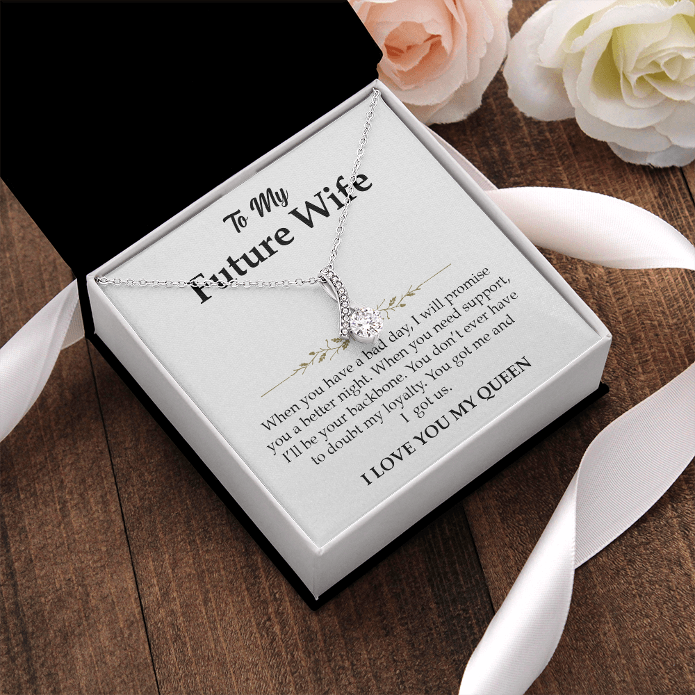 To My Future Wife Necklace, I Love You My Queen, Birthday Gift for Wife, Necklace for Her, Alluring Beauty Necklace