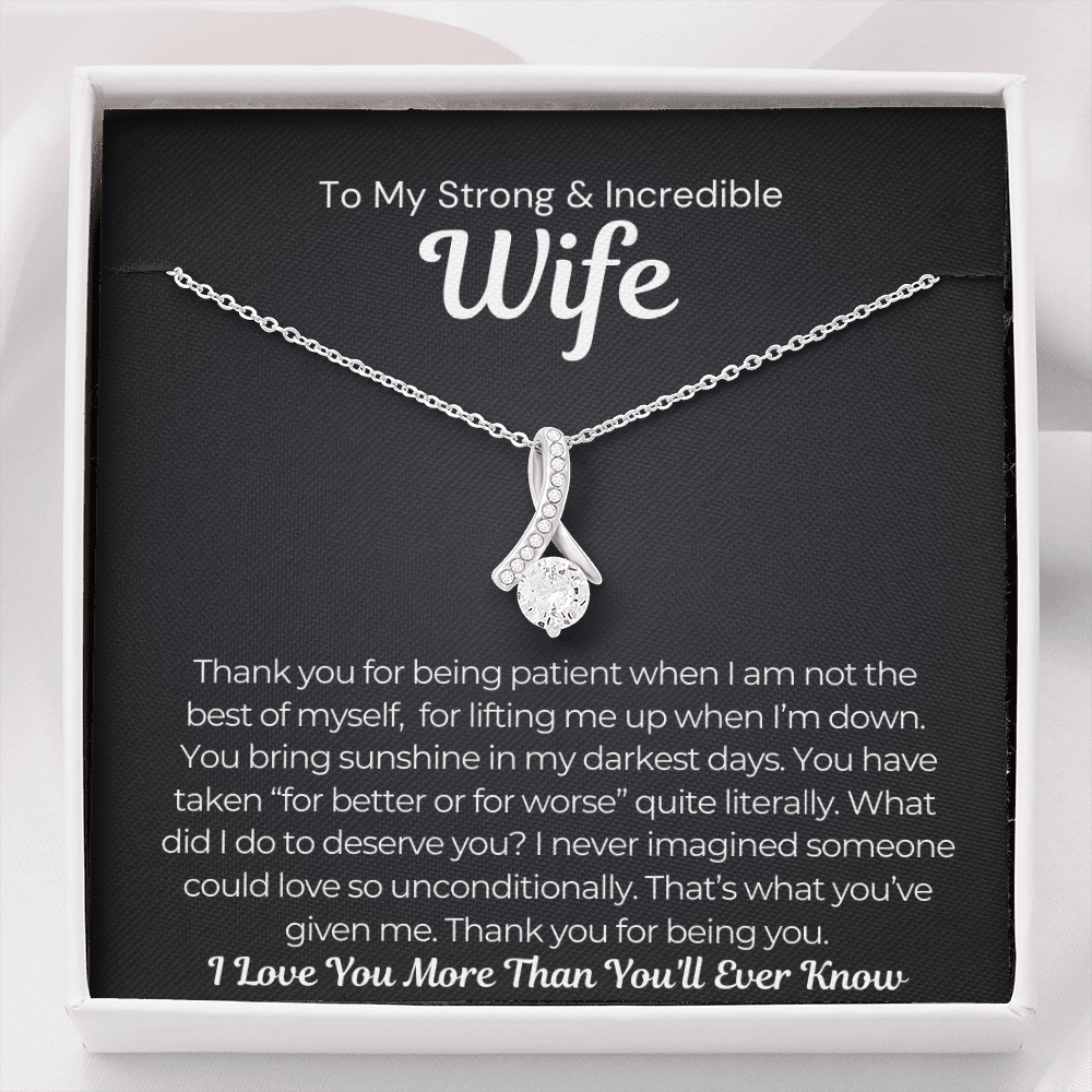 Pamaheart- Alluring Beauty Necklace- What Did I Do to Deserve You Wife Necklace, Gift For Wife, Christmas