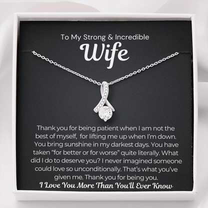 Pamaheart- Alluring Beauty Necklace- What Did I Do to Deserve You Wife Necklace, Gift For Wife, Christmas