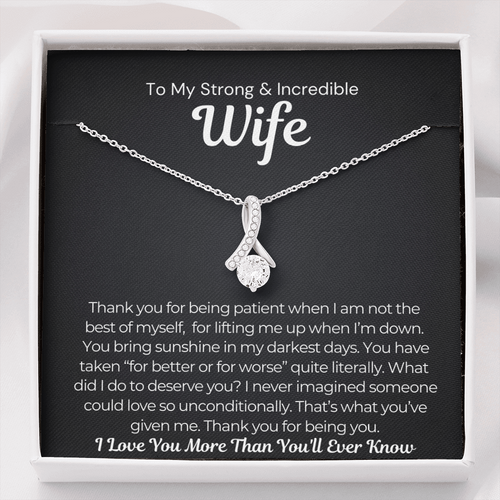 Pamaheart- Alluring Beauty Necklace- What Did I Do to Deserve You Wife Necklace, Gift For Wife, Christmas