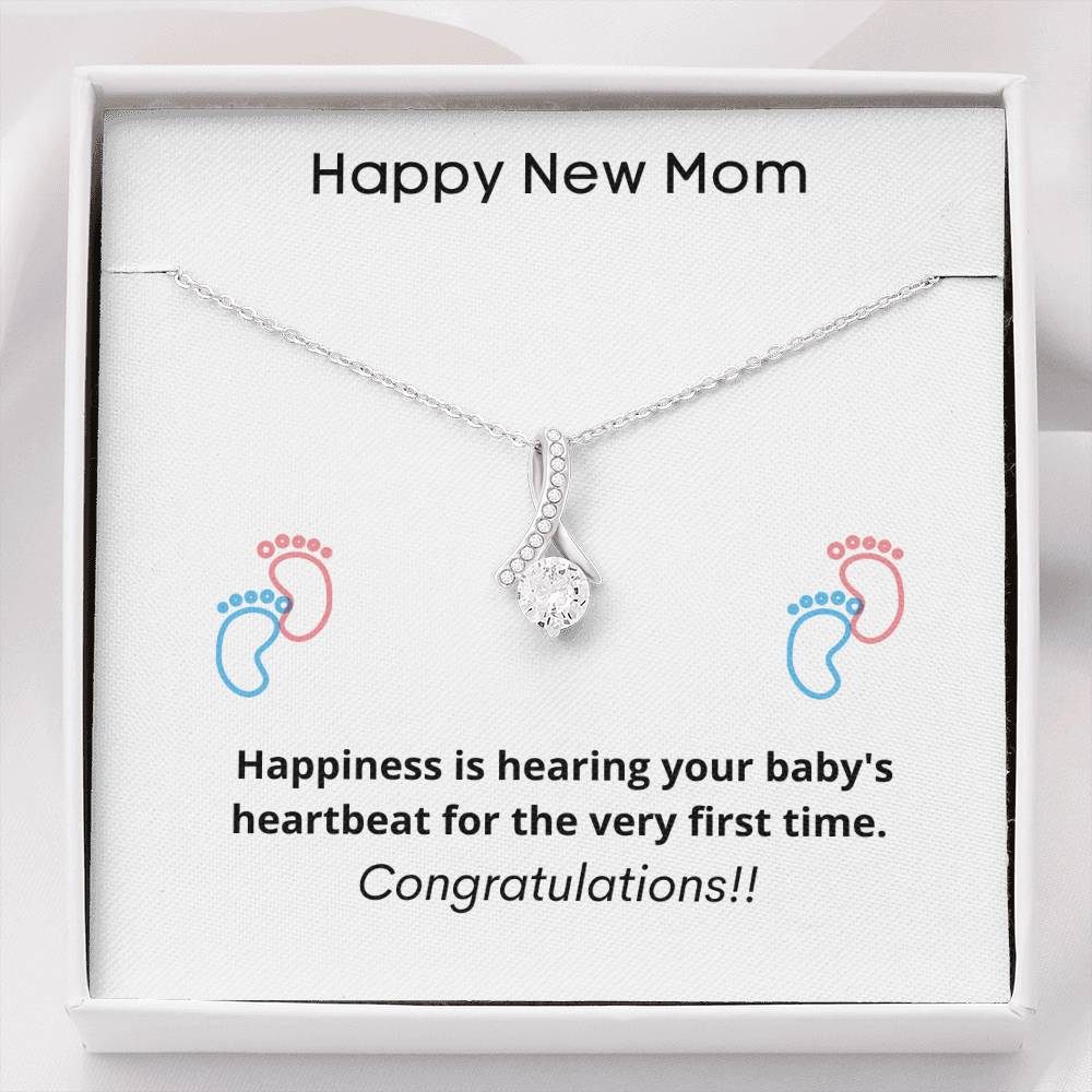 Happy New Mom Alluring Beauty Necklace, Mother's Day Christmas Birthday Gift For Mom, New Mom Gift