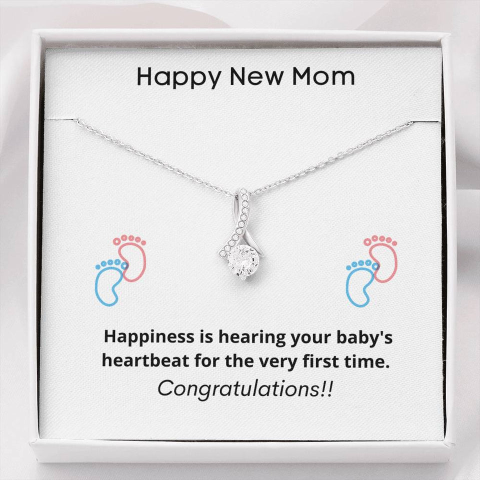 Happy New Mom Alluring Beauty Necklace, Mother's Day Christmas Birthday Gift For Mom, New Mom Gift
