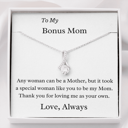 To My Bonus Mom Necklace - A Special Woman Thank You For Loving Me As Your Own - Gift for Mom, Gift for Mother's Day, Alluring Beauty Necklace