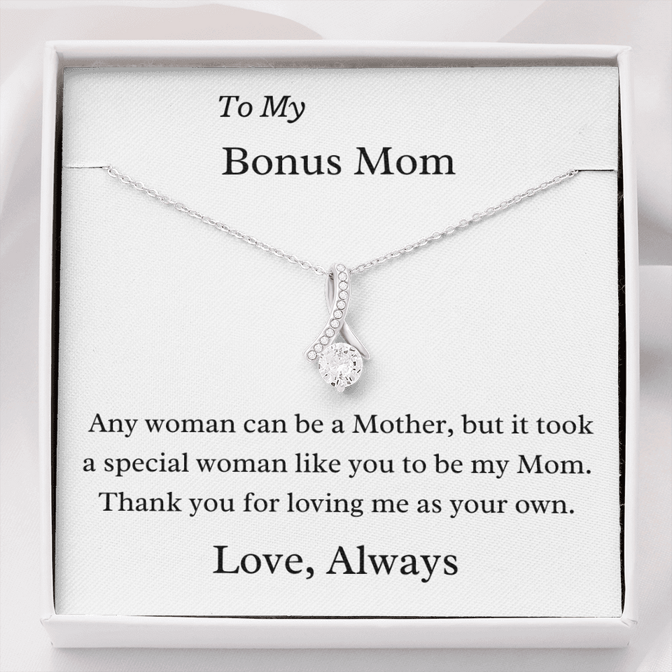 To My Bonus Mom Necklace - A Special Woman Thank You For Loving Me As Your Own - Gift for Mom, Gift for Mother's Day, Alluring Beauty Necklace