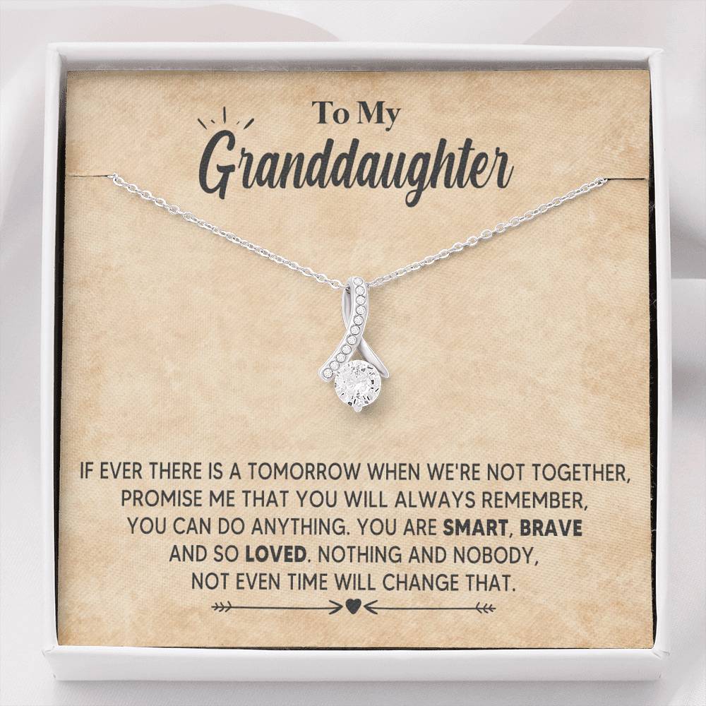 Granddaughter Necklace, To My Granddaughter You Are Smart, Brave and So Loved, Necklace for Daughter, Alluring Beauty Necklace