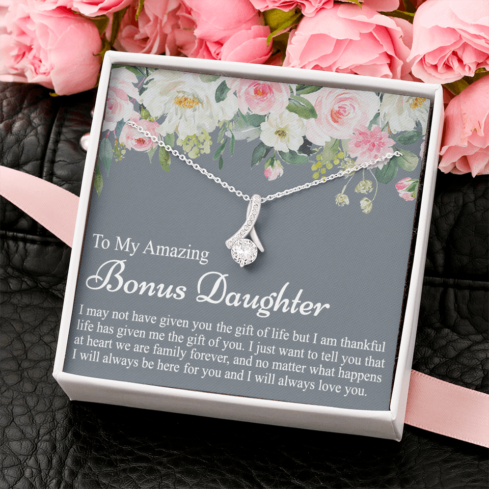 To My Amazing Bonus Daughter | I Will Always Love You |  Alluring Beauty Necklace