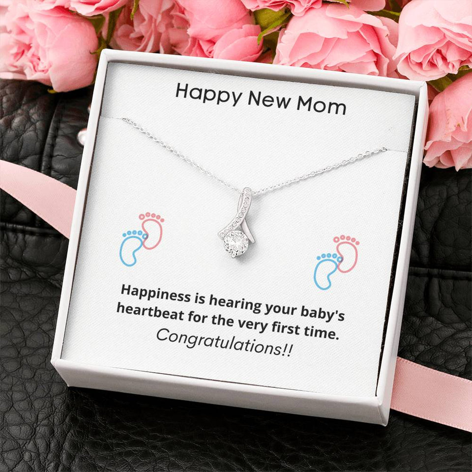 Happy New Mom Alluring Beauty Necklace, Mother's Day Christmas Birthday Gift For Mom, New Mom Gift