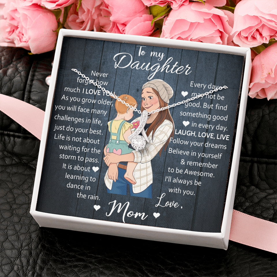 Daughter Gift from Mom | Laugh Love Live | Alluring Beauty Necklace