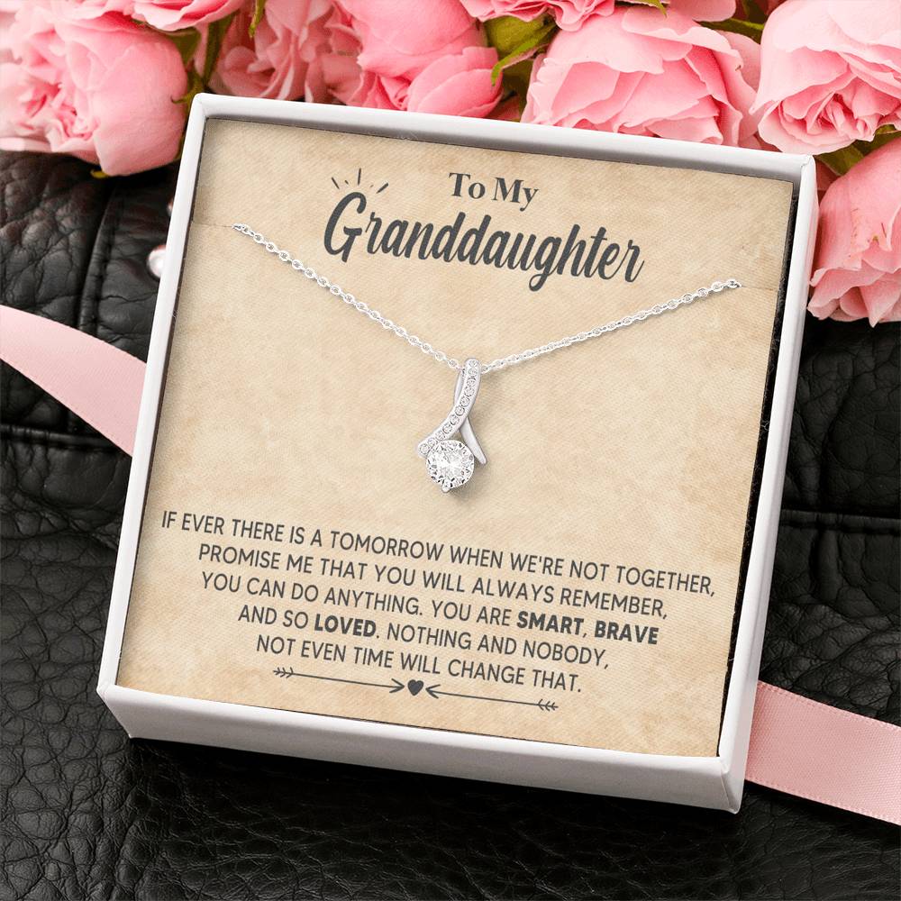 Granddaughter Necklace, To My Granddaughter You Are Smart, Brave and So Loved, Necklace for Daughter, Alluring Beauty Necklace