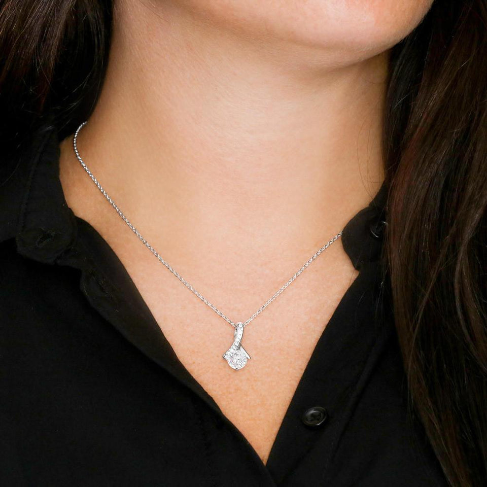 Grand Daughter - My Little Angel | Beautiful 14k White Gold Family, Alluring Beauty Necklace