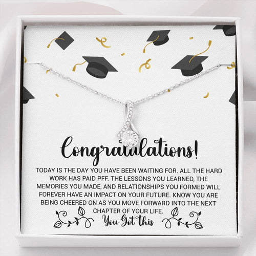 Graduation Necklace Gift - Forward into the next chapter of your life - College, High School, Senior, Master Graduation Gift - Class of 2022 Alluring Beauty Necklace - LX036E