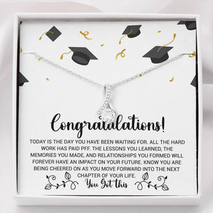 Graduation Necklace Gift - Forward into the next chapter of your life - College, High School, Senior, Master Graduation Gift - Class of 2022 Alluring Beauty Necklace - LX036E