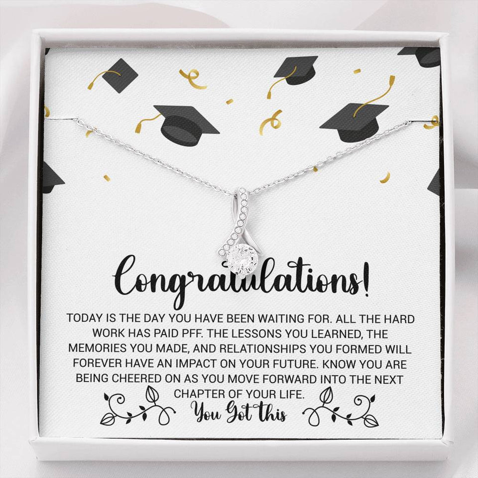 Graduation Necklace Gift - Forward into the next chapter of your life - College, High School, Senior, Master Graduation Gift - Class of 2022 Alluring Beauty Necklace - LX036E