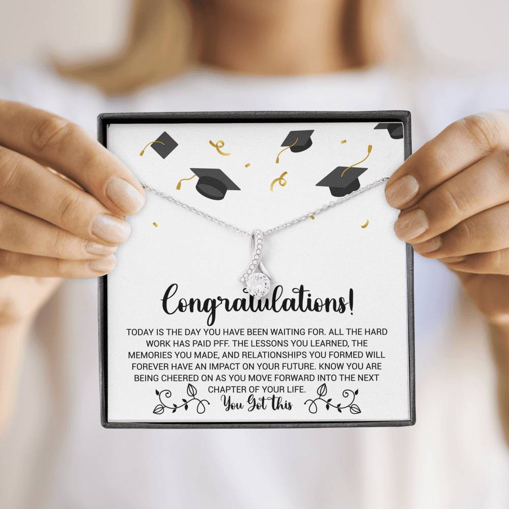 Graduation Necklace Gift - Forward into the next chapter of your life - College, High School, Senior, Master Graduation Gift - Class of 2022 Alluring Beauty Necklace - LX036E