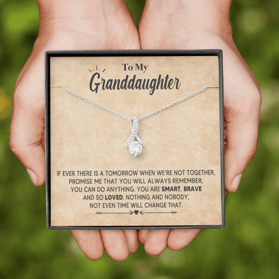 Granddaughter Necklace, To My Granddaughter You Are Smart, Brave and So Loved, Necklace for Daughter, Alluring Beauty Necklace