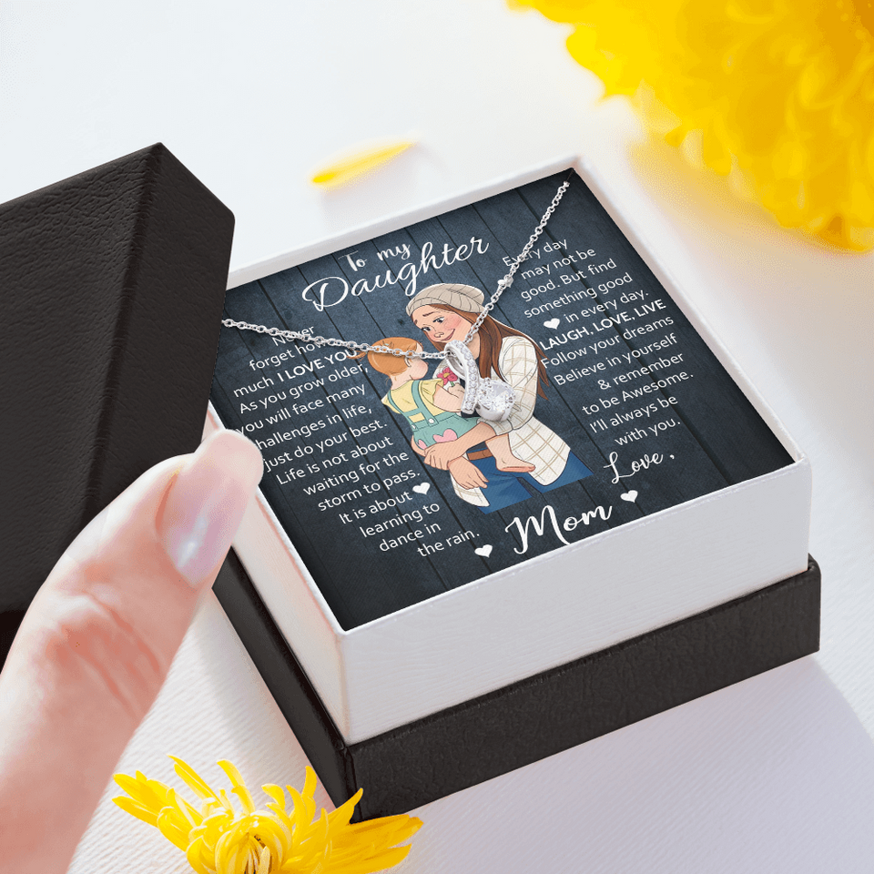 Daughter Gift from Mom | Laugh Love Live | Alluring Beauty Necklace