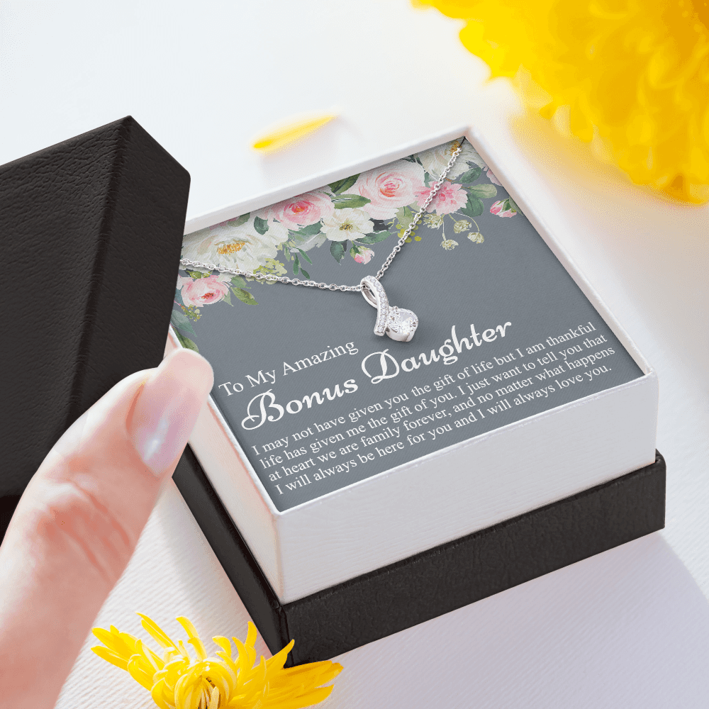To My Amazing Bonus Daughter | I Will Always Love You |  Alluring Beauty Necklace
