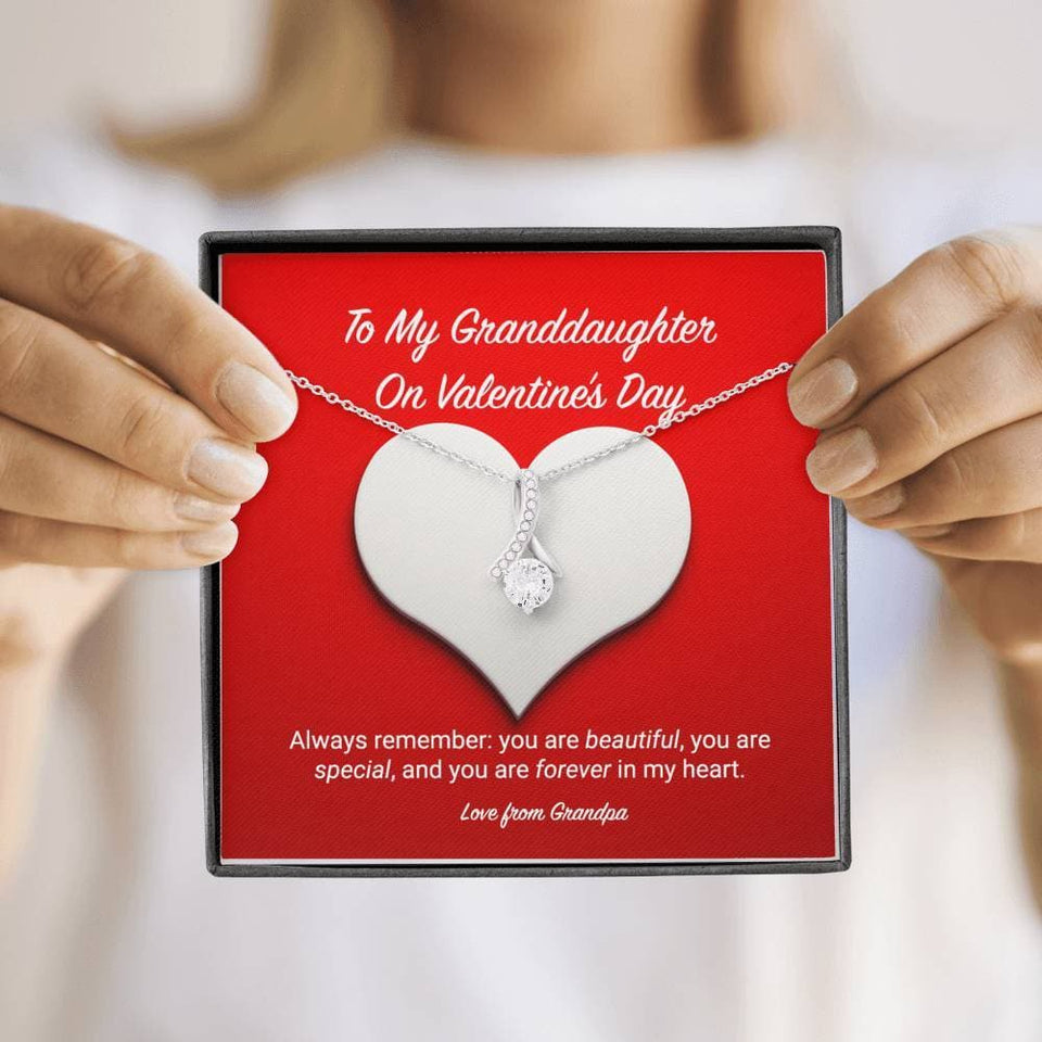 To My Granddaughter from Grandpa Valentine's Day Alluring Beauty Necklace
