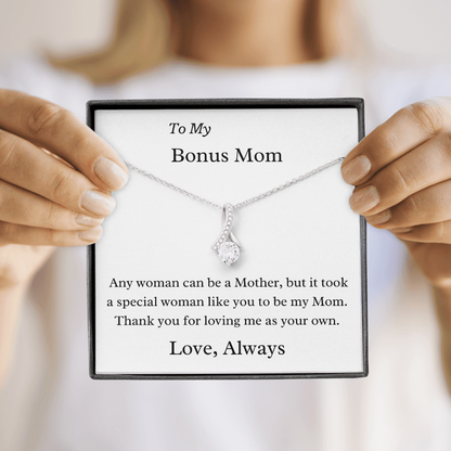 To My Bonus Mom Necklace - A Special Woman Thank You For Loving Me As Your Own - Gift for Mom, Gift for Mother's Day, Alluring Beauty Necklace