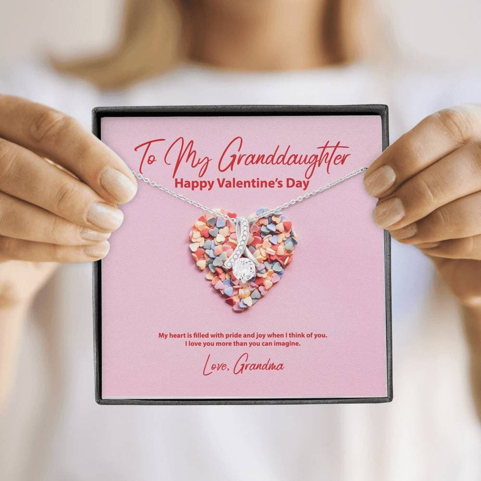 To My Granddaughter from Grandma Valentine's Day Alluring Beauty Necklace