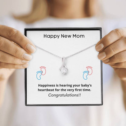 Happy New Mom Alluring Beauty Necklace, Mother's Day Christmas Birthday Gift For Mom, New Mom Gift