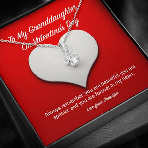 To My Granddaughter from Grandpa Valentine's Day Alluring Beauty Necklace