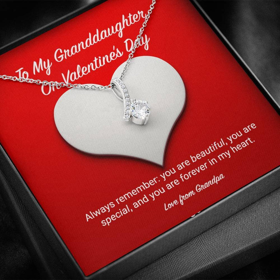 To My Granddaughter from Grandpa Valentine's Day Alluring Beauty Necklace