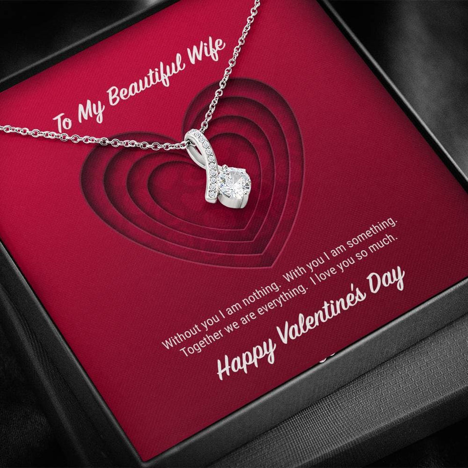 To My Beautiful Wife Valentine's Day Alluring Beauty Necklace