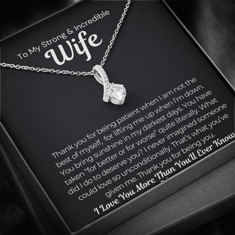 Pamaheart- Alluring Beauty Necklace- What Did I Do to Deserve You Wife Necklace, Gift For Wife, Christmas