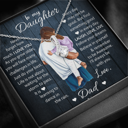 To My Daughter | Laugh Love Live | Gift for Daughter from Dad Alluring Beauty Necklace