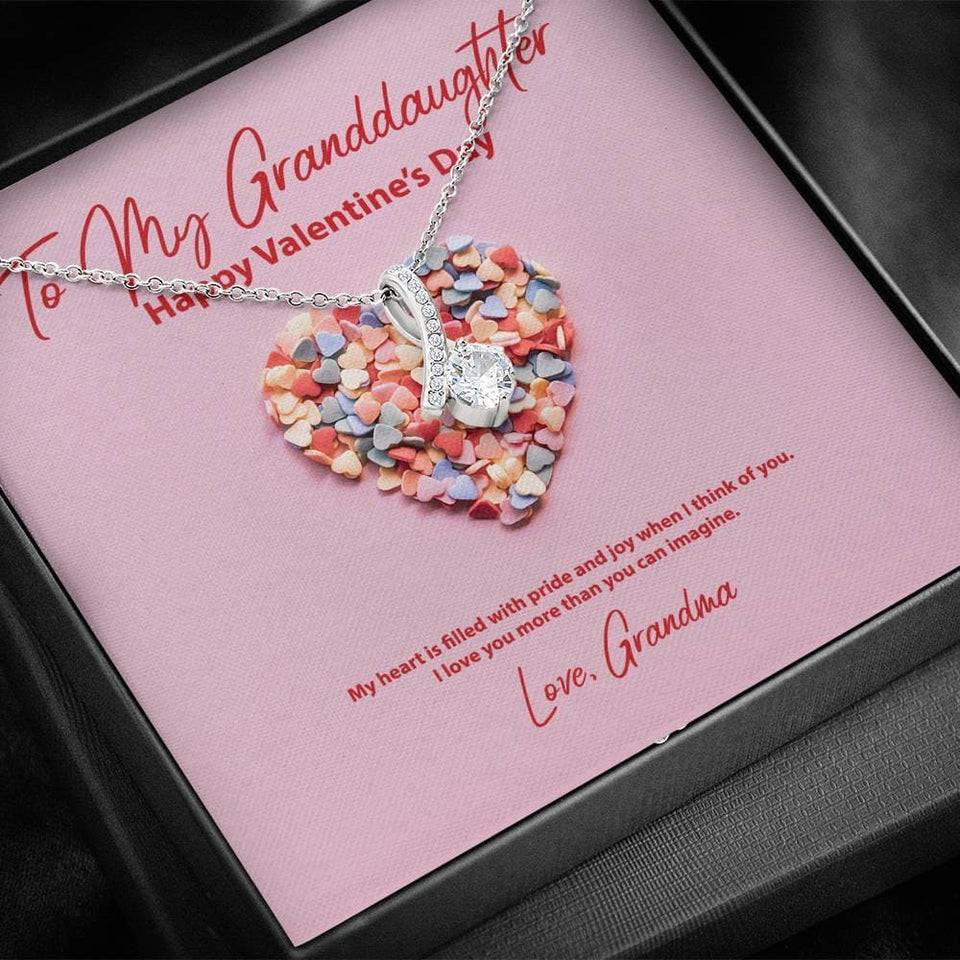 To My Granddaughter from Grandma Valentine's Day Alluring Beauty Necklace