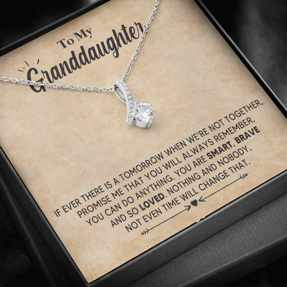 Granddaughter Necklace, To My Granddaughter You Are Smart, Brave and So Loved, Necklace for Daughter, Alluring Beauty Necklace