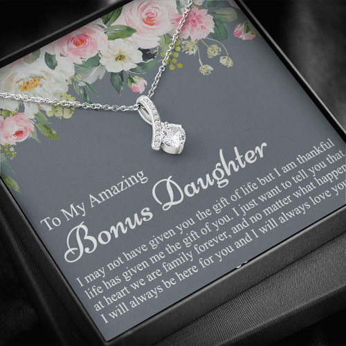 To My Amazing Bonus Daughter | I Will Always Love You |  Alluring Beauty Necklace