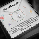 Grand Daughter - My Little Angel | Beautiful 14k White Gold Family, Alluring Beauty Necklace