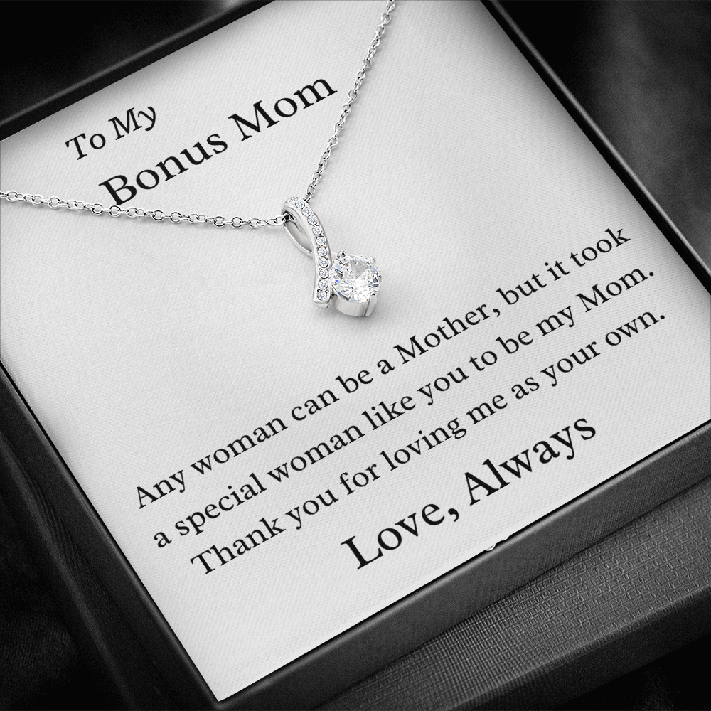To My Bonus Mom Necklace - A Special Woman Thank You For Loving Me As Your Own - Gift for Mom, Gift for Mother's Day, Alluring Beauty Necklace
