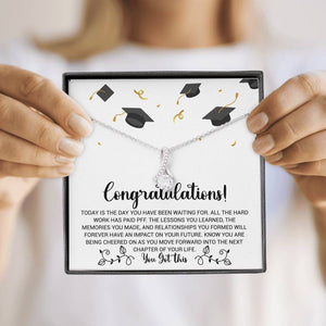Graduation Necklace Gift - Forward into the next chapter of your life - College, High School, Senior, Master Graduation Gift - Class of 2022 Alluring Beauty Necklace - LX036E