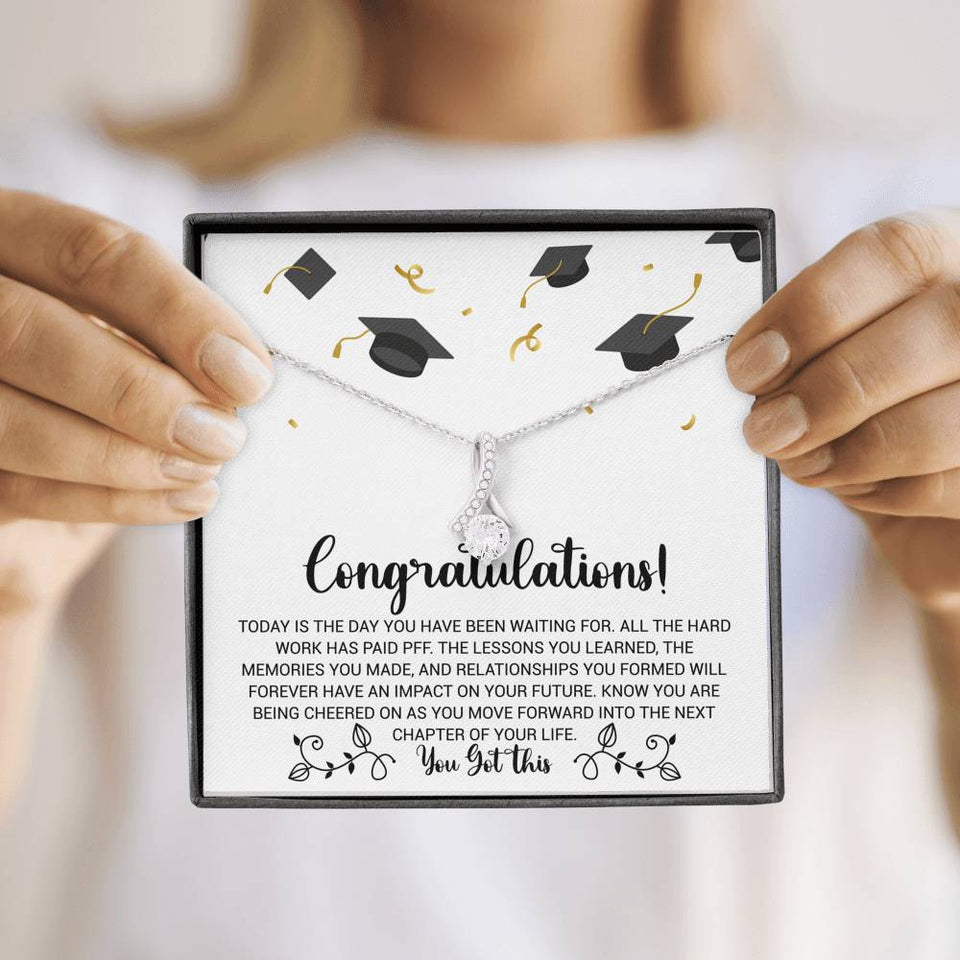 Graduation Necklace Gift - Forward into the next chapter of your life - College, High School, Senior, Master Graduation Gift - Class of 2022 Alluring Beauty Necklace - LX036E