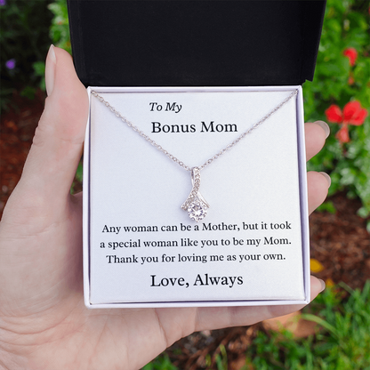 To My Bonus Mom Necklace - A Special Woman Thank You For Loving Me As Your Own - Gift for Mom, Gift for Mother's Day, Alluring Beauty Necklace