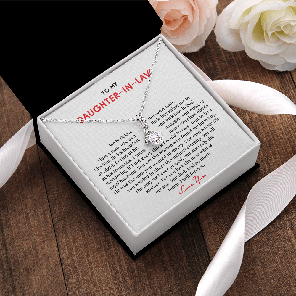 Daughter-In-Law Necklace, To My Daughter-In-Law Necklace - For You Love The Man Who Is My Son, Necklace for Daughter-In-Law, Alluring Beaty Necklace