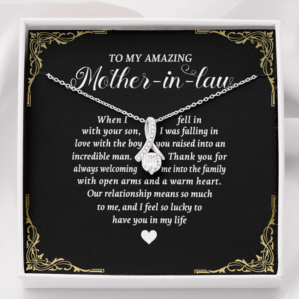 To My Amazing Mother In Law Necklace - I feel so lucky to have you in my life, Gift for Mother In Law, Mother's Day Gift, Alluring Beauty Necklace