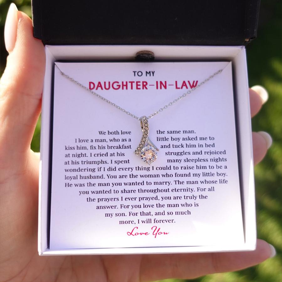 Daughter-In-Law Necklace, To My Daughter-In-Law Necklace - For You Love The Man Who Is My Son, Necklace for Daughter-In-Law, Alluring Beaty Necklace