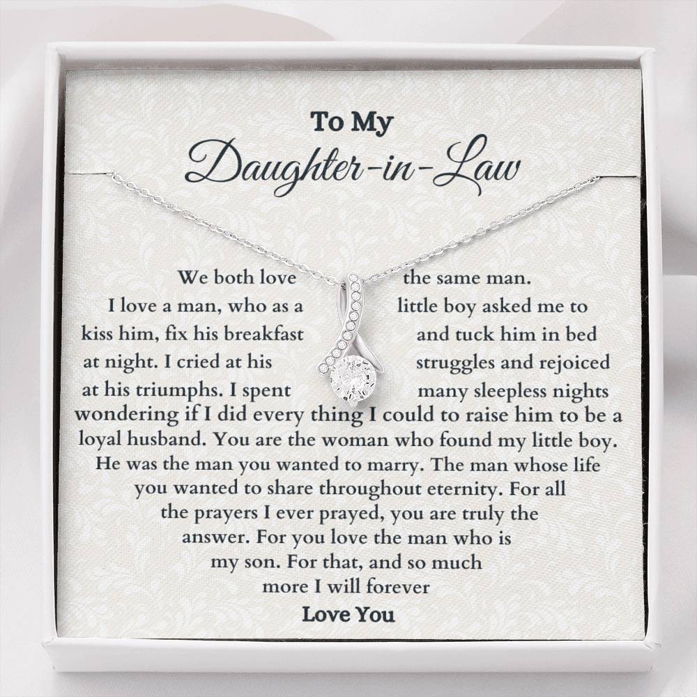 Daughter-In-Law Necklace, To My Daughter-In-Law Necklace for You Love The Man Who is My Son, Necklace for Daughter-In-Law, Alluring Beauty Necklace