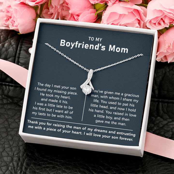 To My Boyfriend's Mom Necklace - Thank you for raising the man of my dreams - Mother's Day Gift for Boyfriend's Mom Future Mother-in-law Necklace Gift Alluring Beauty Necklace LX097F