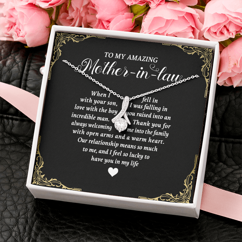 To My Amazing Mother In Law Necklace - I feel so lucky to have you in my life, Gift for Mother In Law, Mother's Day Gift, Alluring Beauty Necklace