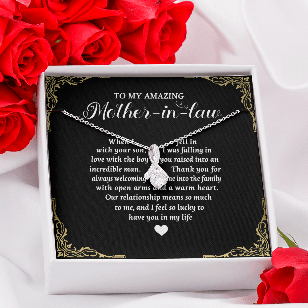 To My Amazing Mother In Law Necklace - I feel so lucky to have you in my life, Gift for Mother In Law, Mother's Day Gift, Alluring Beauty Necklace