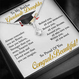 Graduation Necklace Gift - To My Daughter So Proud Of You - College, High School, Senior, Master Graduation Gift - Class of 2022 Alluring Beauty Necklace - LX035B