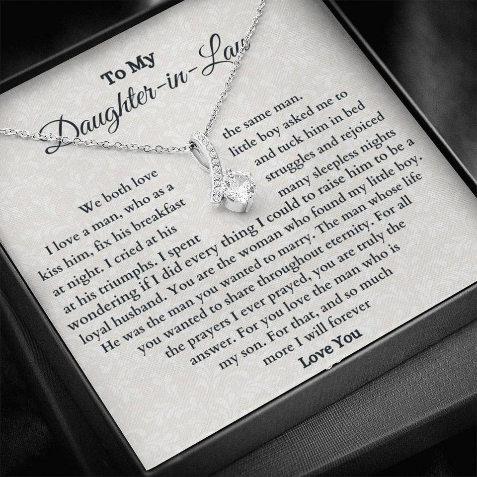 Daughter-In-Law Necklace, To My Daughter-In-Law Necklace for You Love The Man Who is My Son, Necklace for Daughter-In-Law, Alluring Beauty Necklace