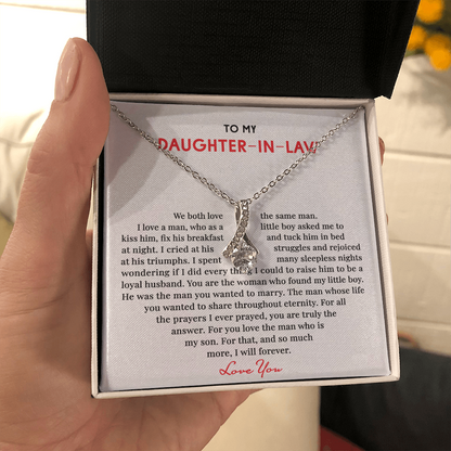 Daughter-In-Law Necklace, To My Daughter-In-Law Necklace - For You Love The Man Who Is My Son, Necklace for Daughter-In-Law, Alluring Beaty Necklace