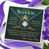 To My Queen Necklace - Anniversary Gift For Wife, Birthday Gift For Wife, You Are My Queen Forever Love Knot Necklace For Girlfriend